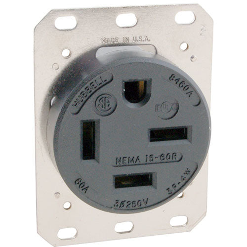 8460A Hubbell - High-Quality 250V Single Receptacle alternate view 1 8460A Hubbell - High-Quality 250V Single Receptacle alternate view 1